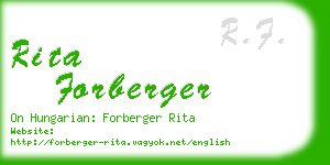 rita forberger business card